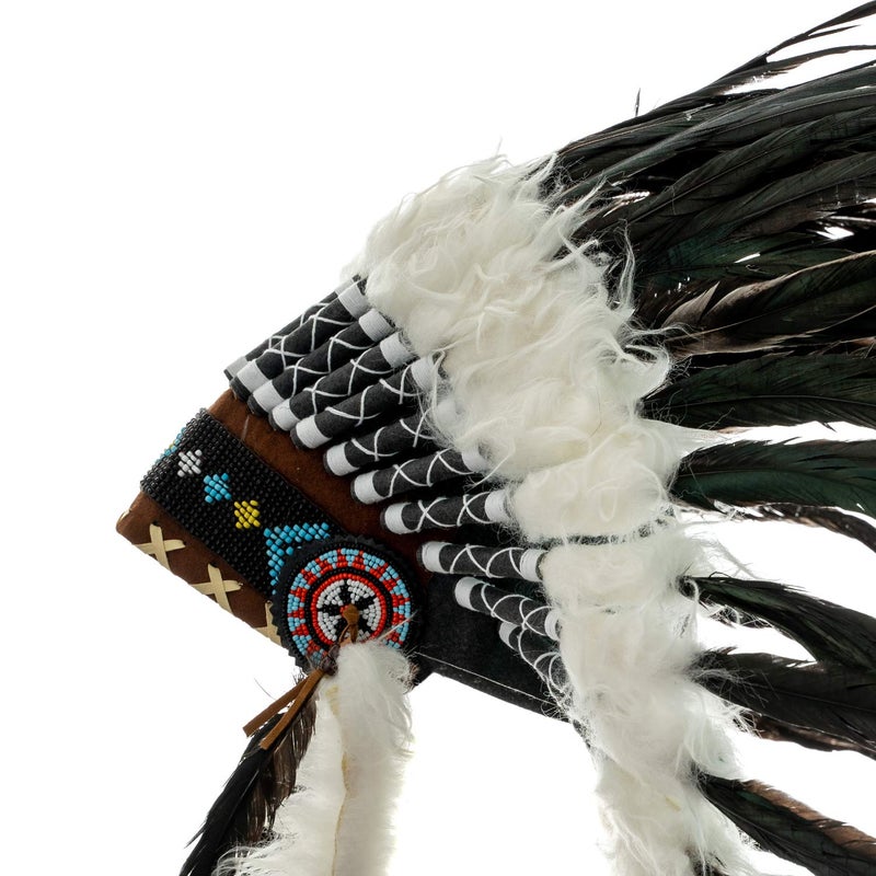 Novum Crafts Feather Headdress | Native American Indian Inspired | Black - Image 3
